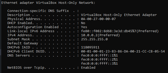 Fig.6 - ipconfig