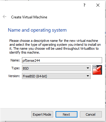 Fig.7 - Create Virtual Machine: Name and operating system