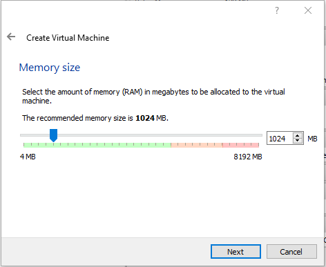 Fig.8 - Create Virtual Machine: Memory size