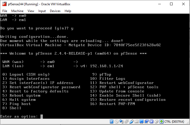 Fig.24 - WAN/LAN configured